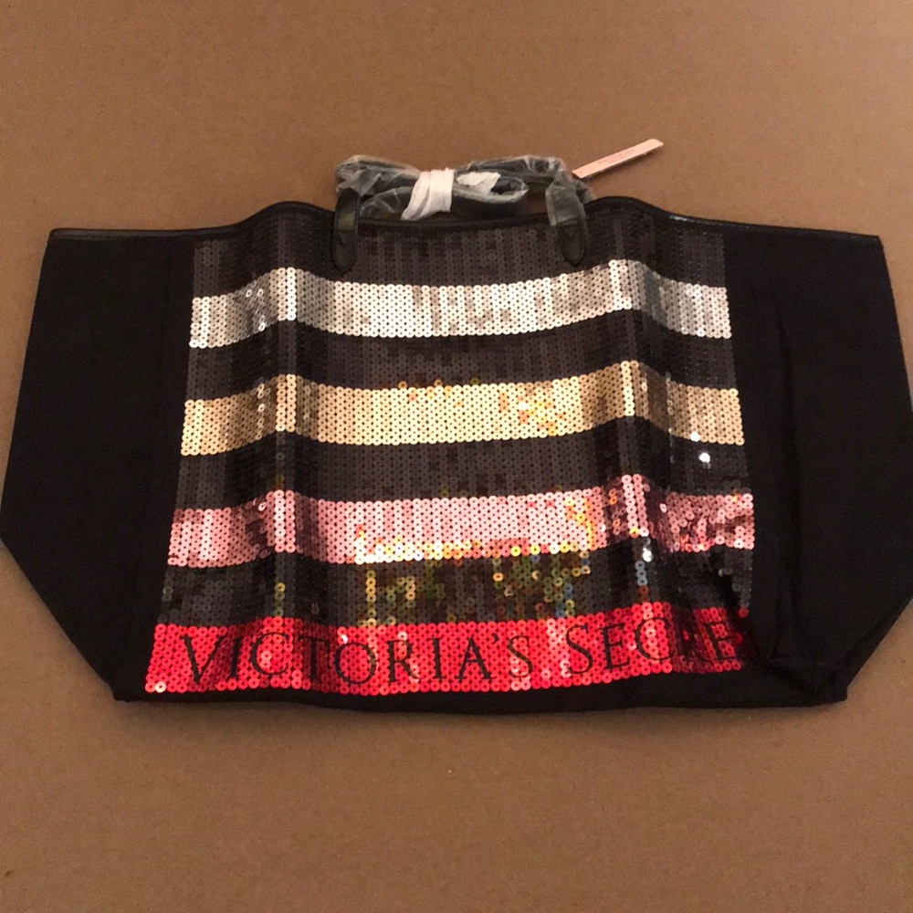 Victoria secret sequin/canvas tote